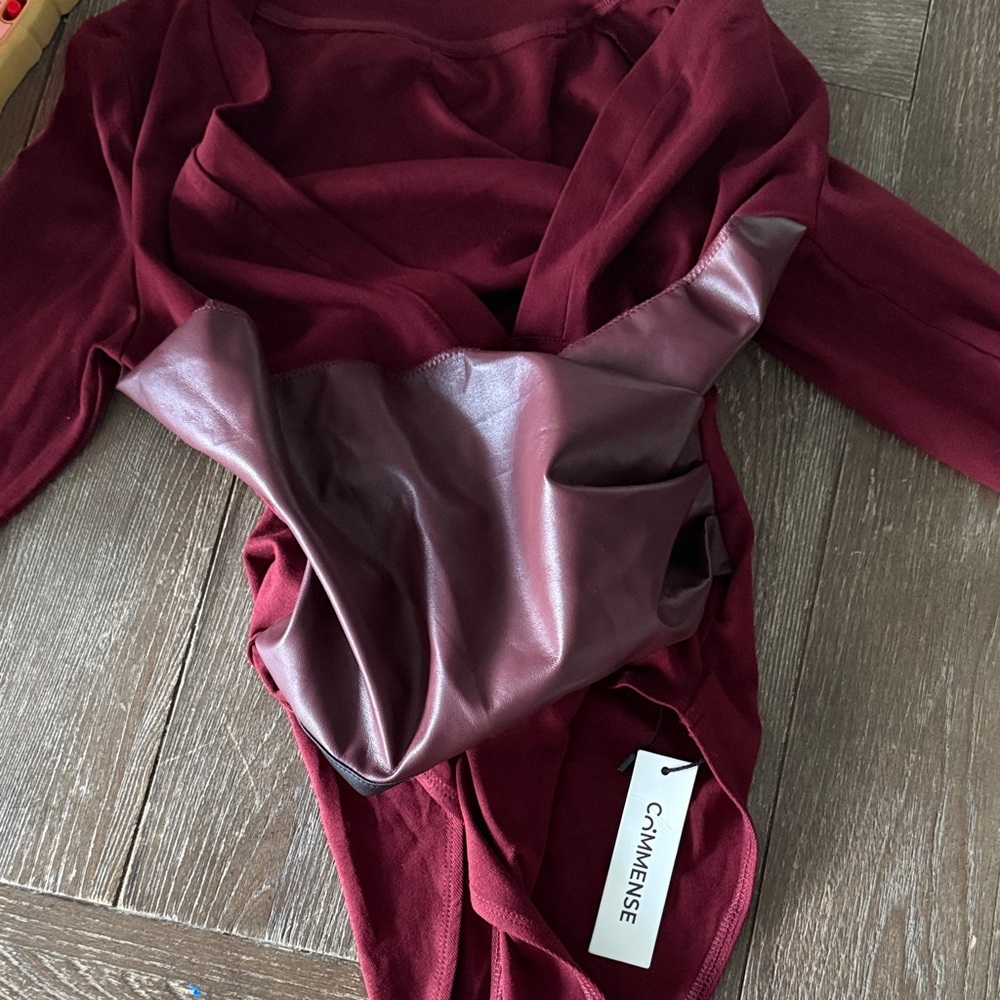 Burgundy Faux Leather Dress